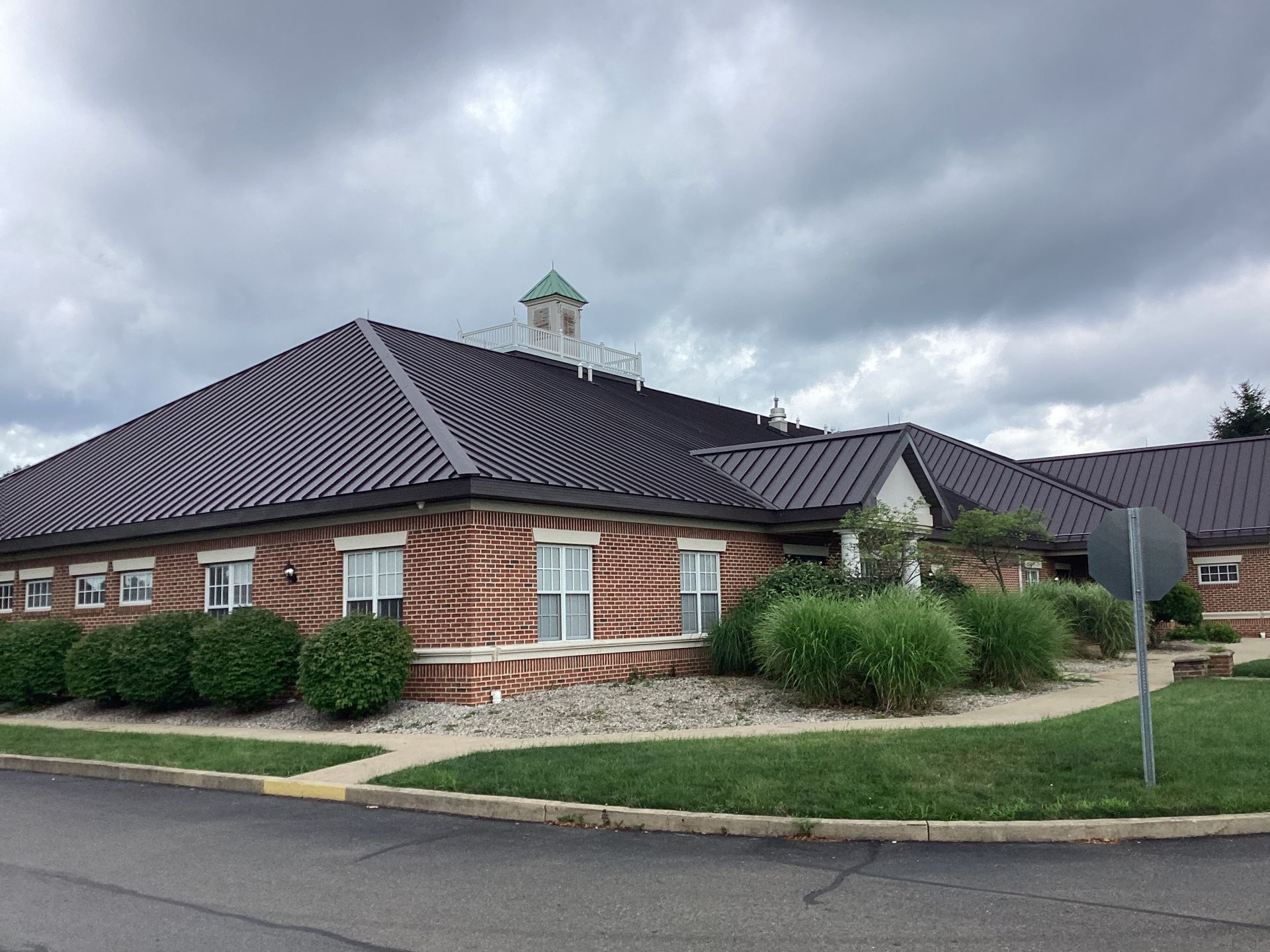 standing seam metal roof on a commercial building