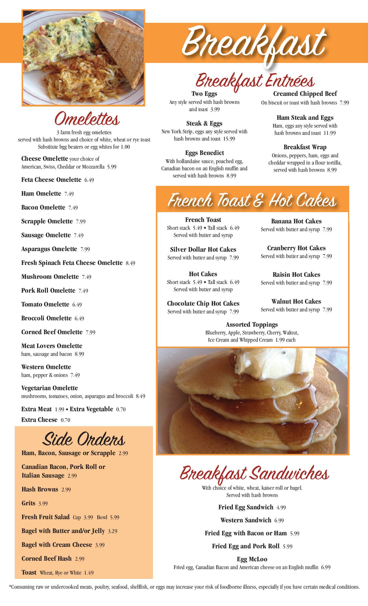 Breakfast Menu Rehoboth Beach.