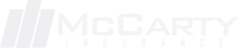 McCarty logo in light gray on a white background