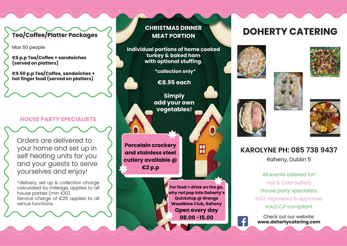 Catering Hire in Dublin  | Doherty Catering Menu