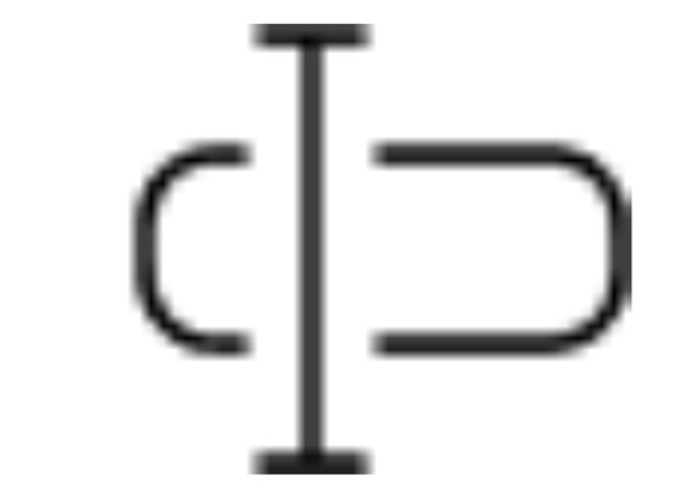 A black and white drawing of a letter i on a white background.
