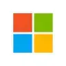 A microsoft logo with four squares of different colors on a white background.