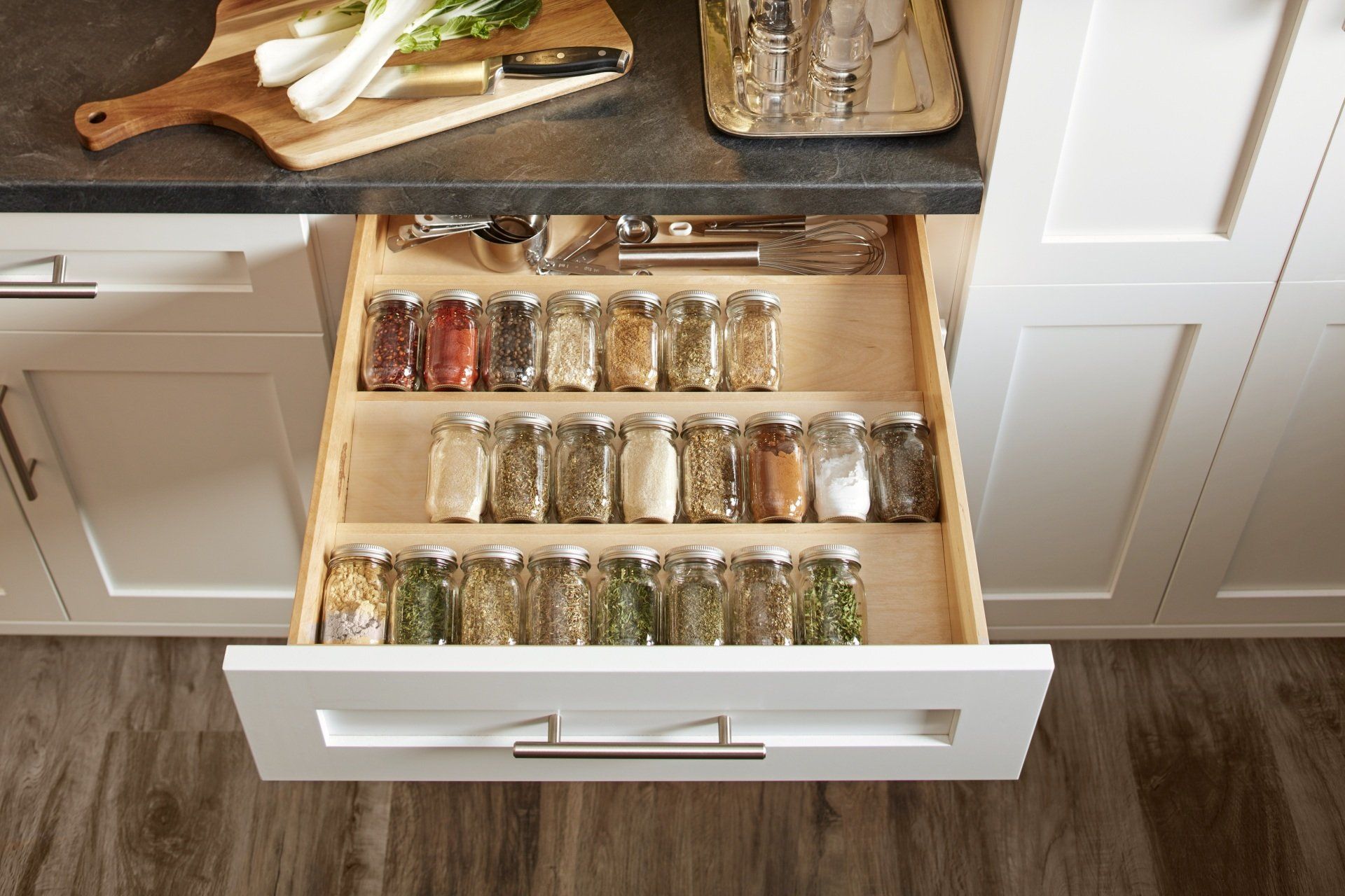 Herbs And Spices In Cabinet — Bristol, TN — Jimmy Rogers & Son Flooring & Cabinets