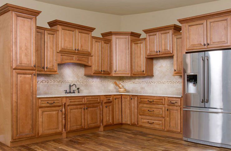 Kitchen Cabinets And Refrigerator — Bristol, TN — Jimmy Rogers & Son Flooring & Cabinets