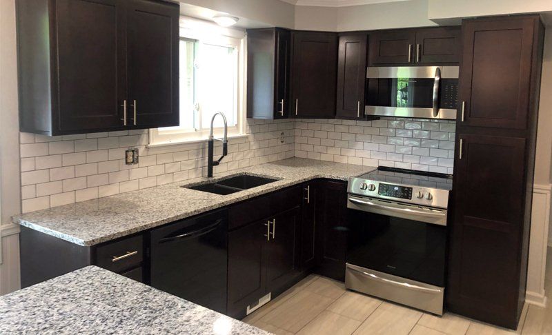 Dark Brown Cabinets — Bristol, TN — Jimmy Rogers & Son Flooring & Cabinets