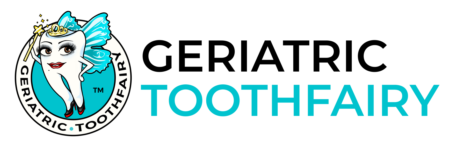 لوگوی دندان پری سالمندان یک پری دندان را با کمانی روی سر نشان می دهد.