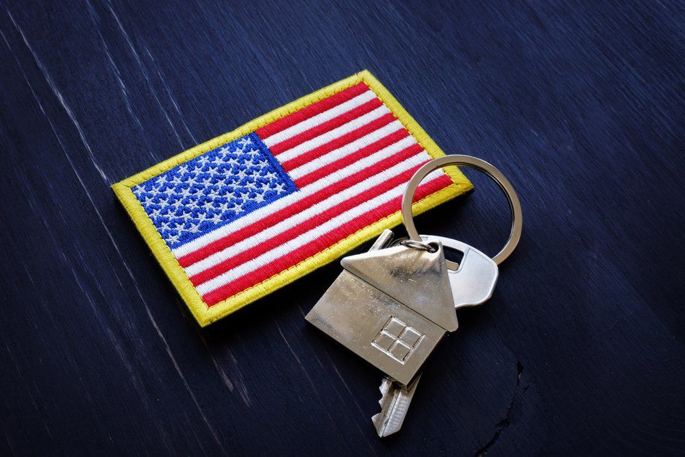 American Flag With House Key