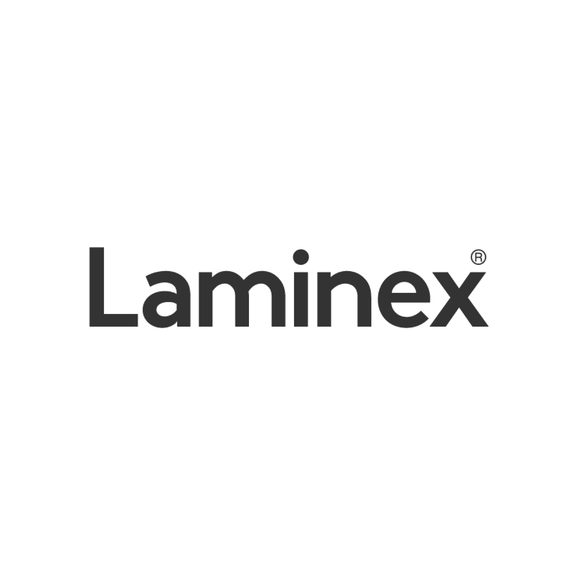Laminex logo in dark grey text on a white background, with a registered trademark symbol.