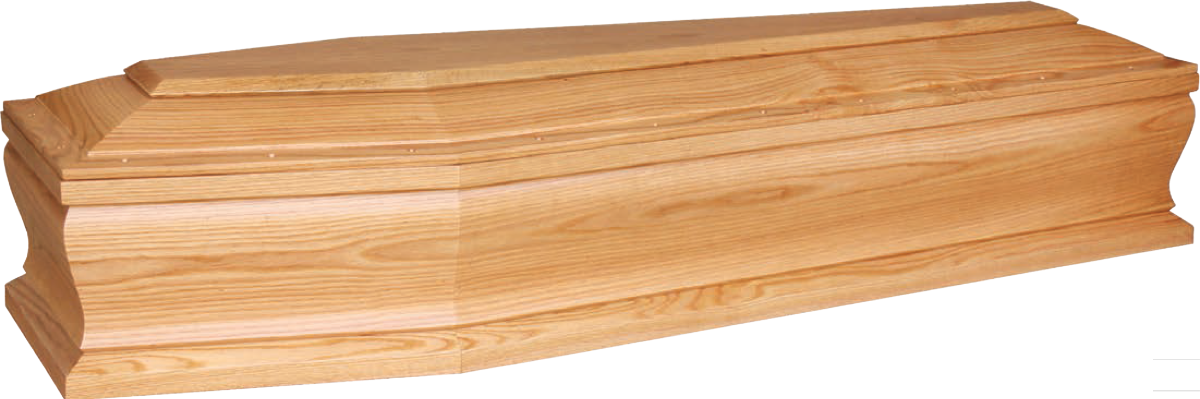 Una bara di legno è appoggiata su una superficie bianca.