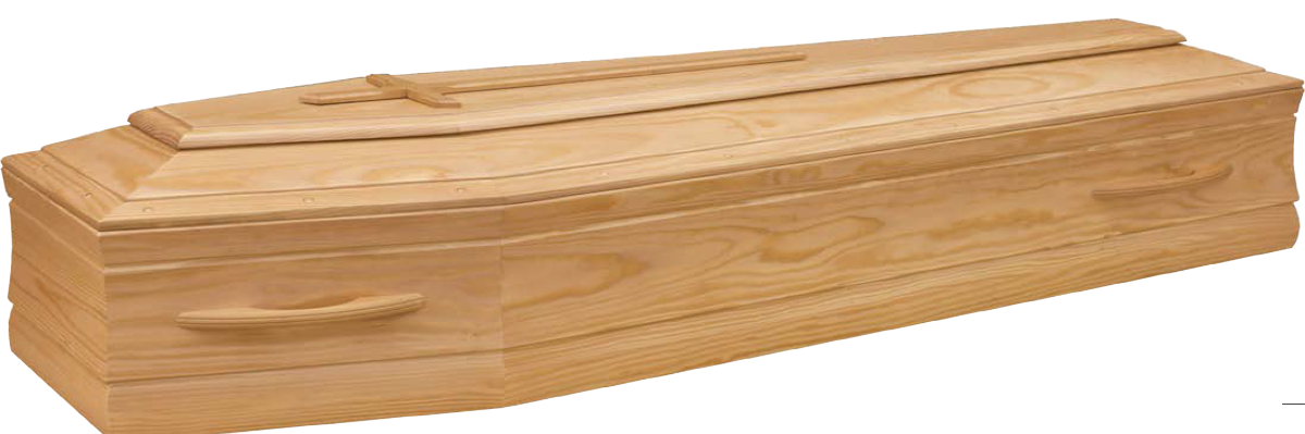 Una bara di legno è appoggiata su una superficie bianca.