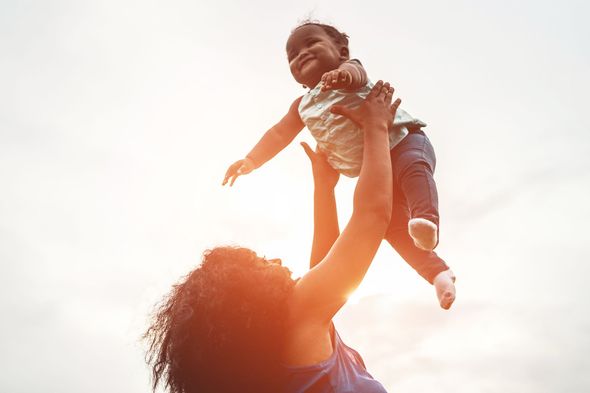 happy woman with her daughter