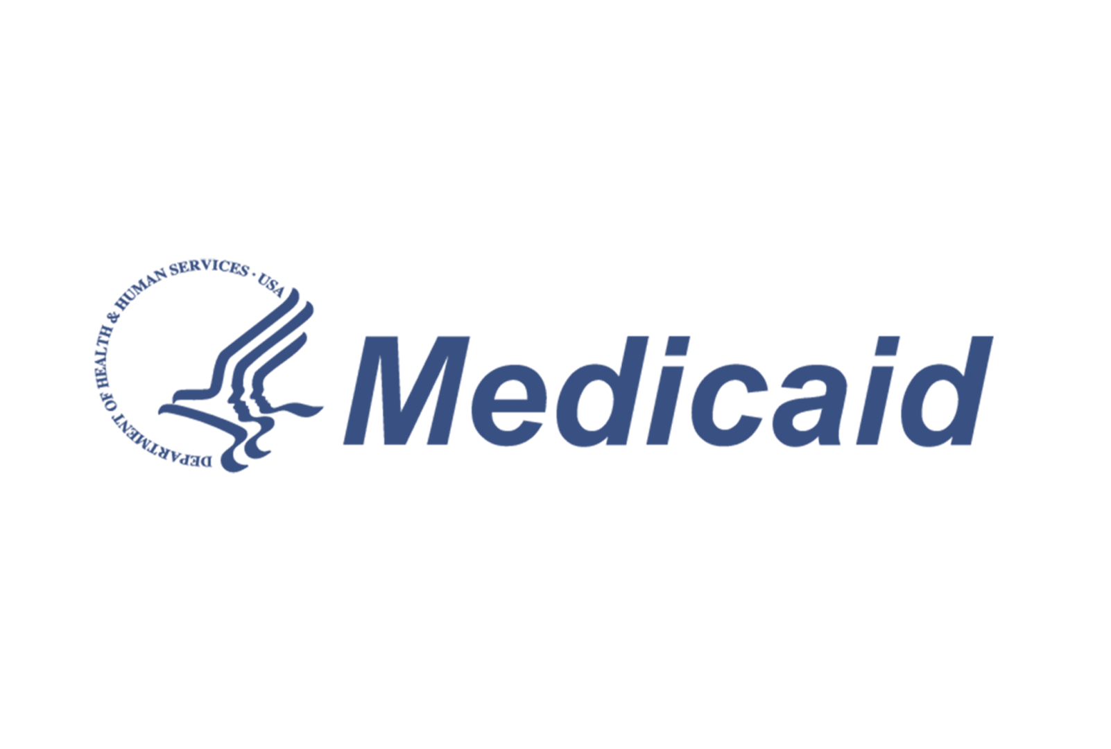 A logo for medicaid is shown on a white background.