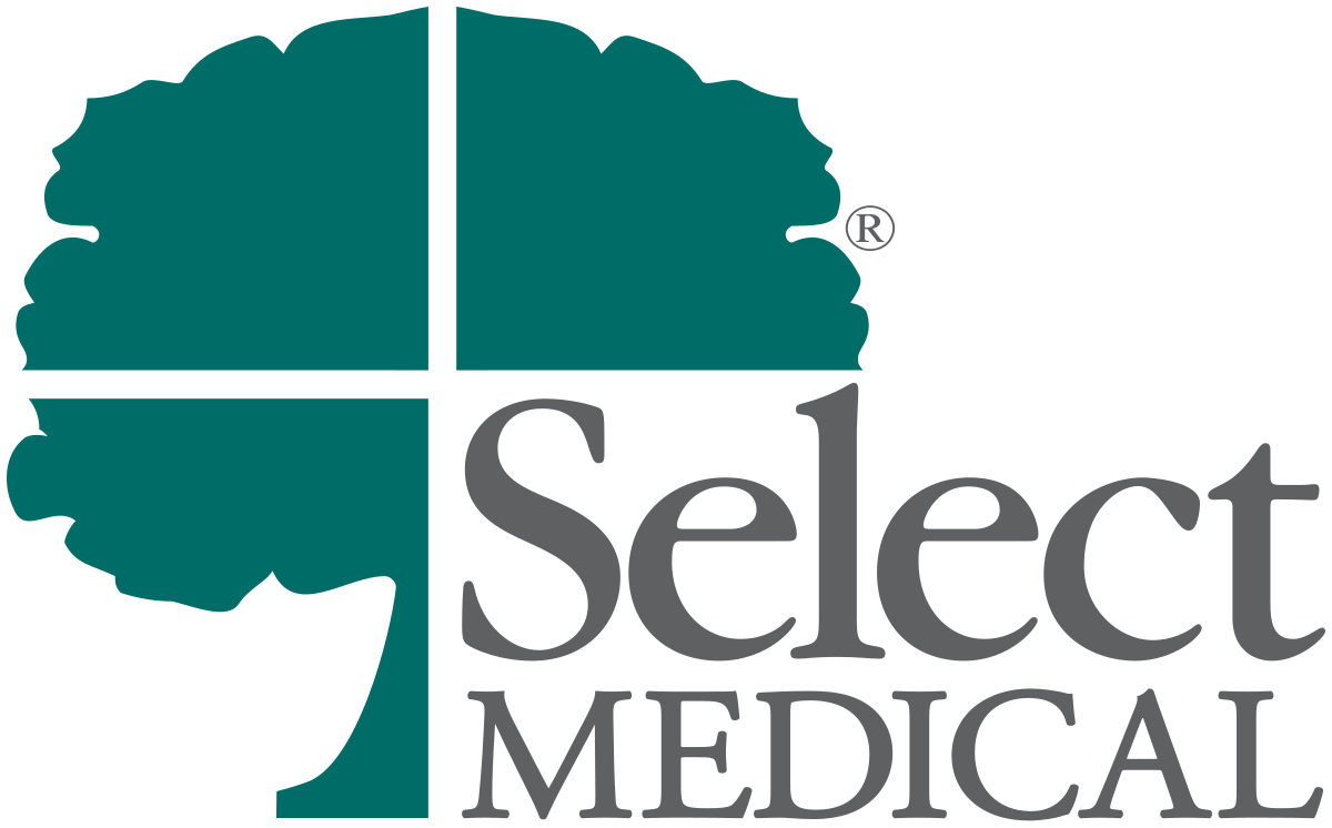 The select medical logo has a tree and a cross in it.