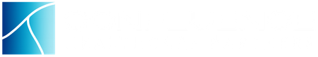 A white background with a blue border and a white line on it.