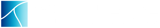 A white background with a blue border and a white line on it.