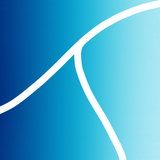 A blue background with a white line in the middle