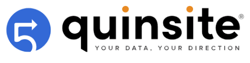 A logo for quinsite your data your direction