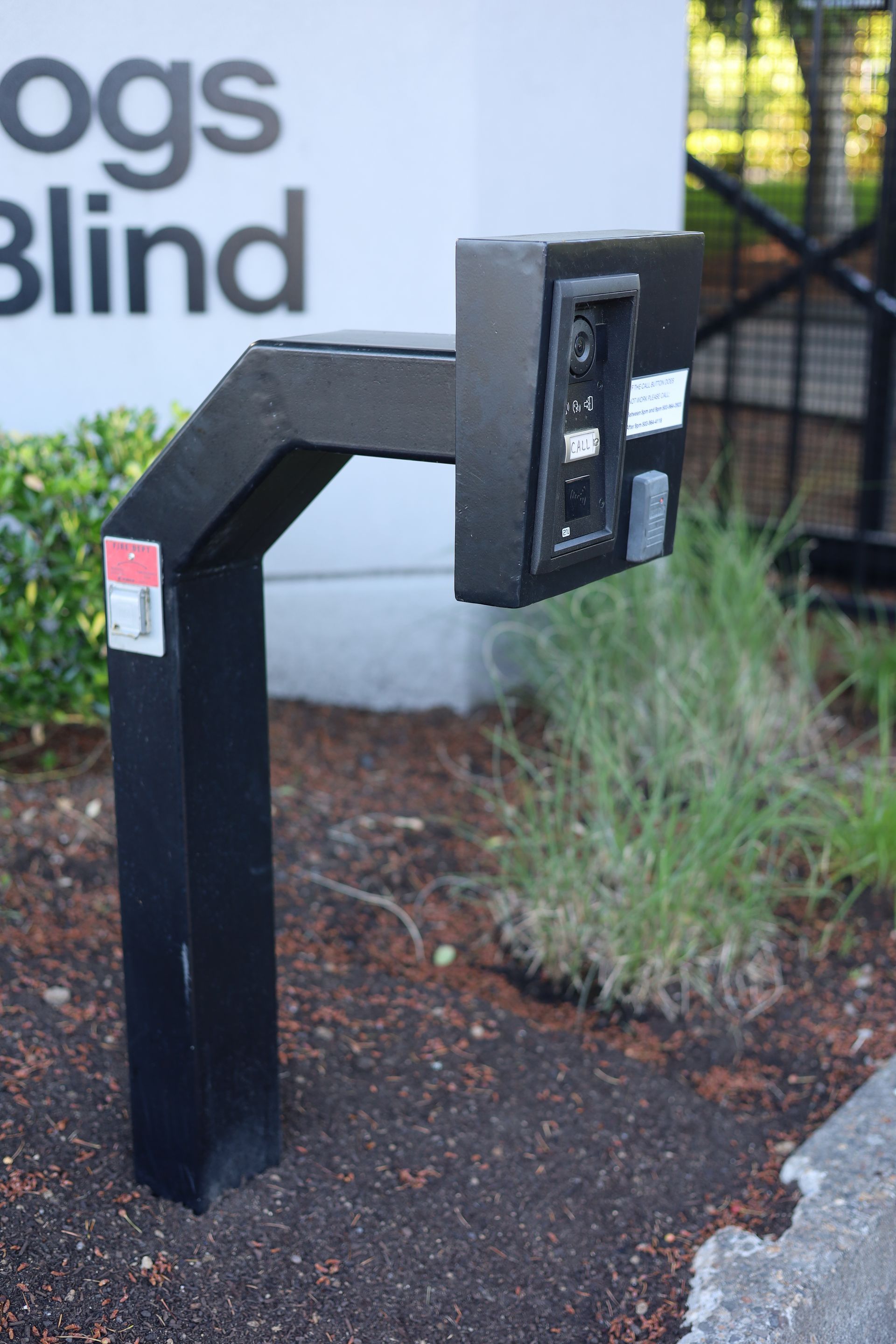 Black charging station with ports, near 