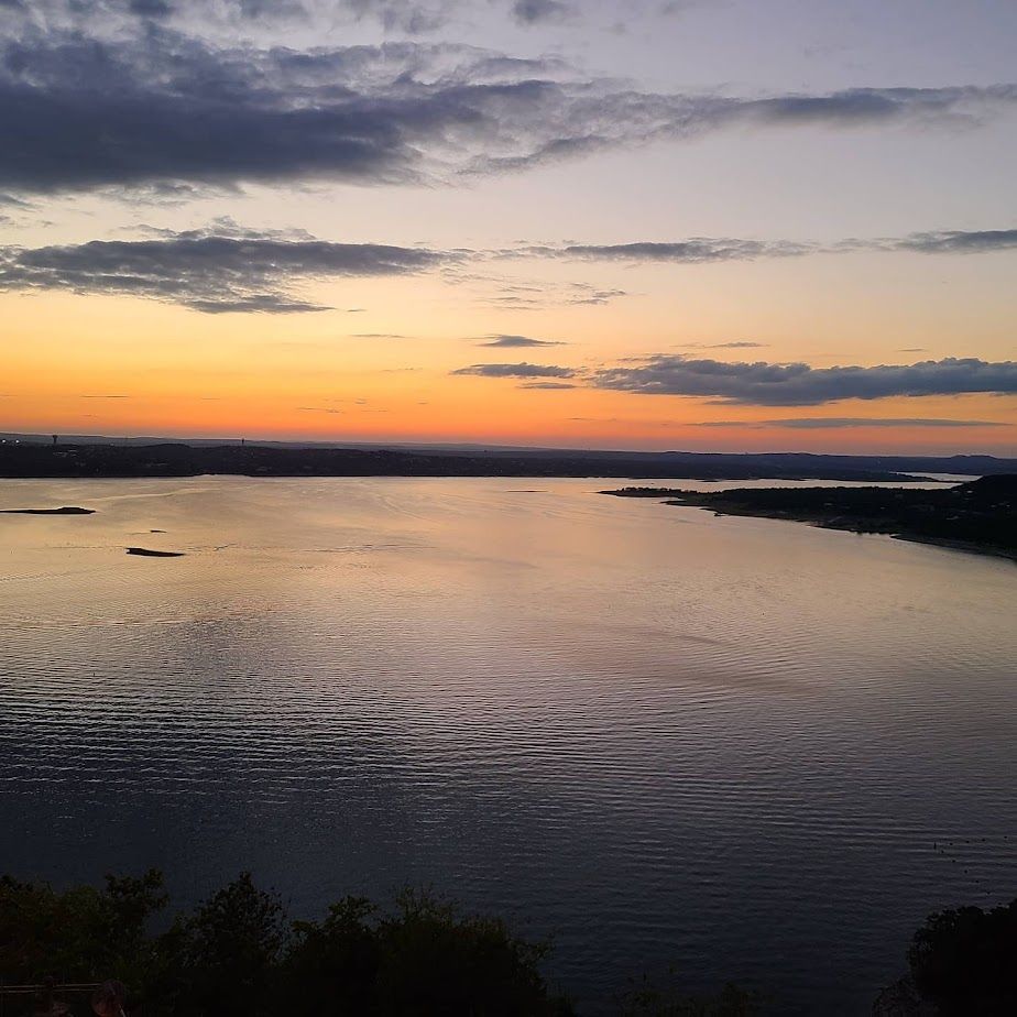 A sunset on Lake Travis in Austin TX