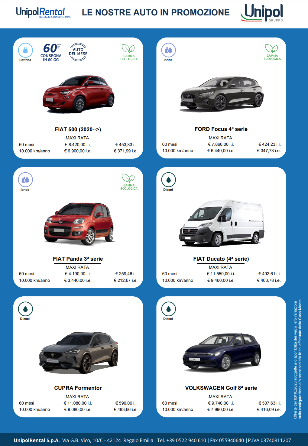 offerte di noleggio auto a lungo termine