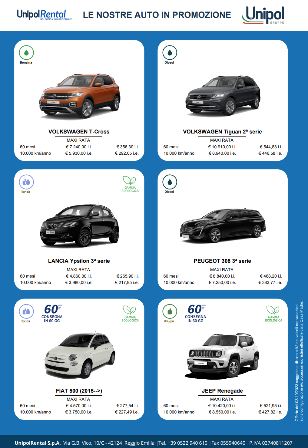 offerte di noleggio auto a lungo termine