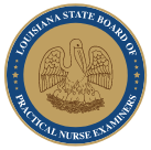 The seal of the louisiana state board of practical nurse examiners.
