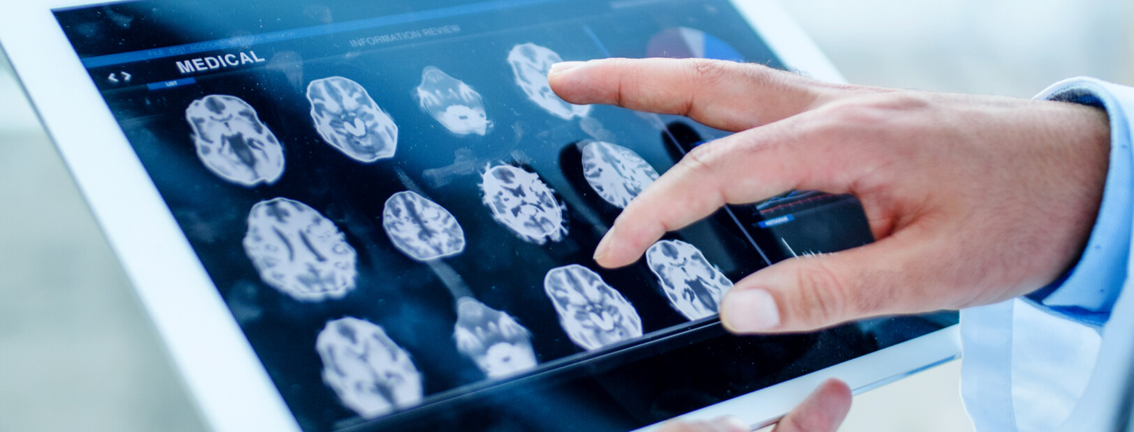 patient using a glucose monitor