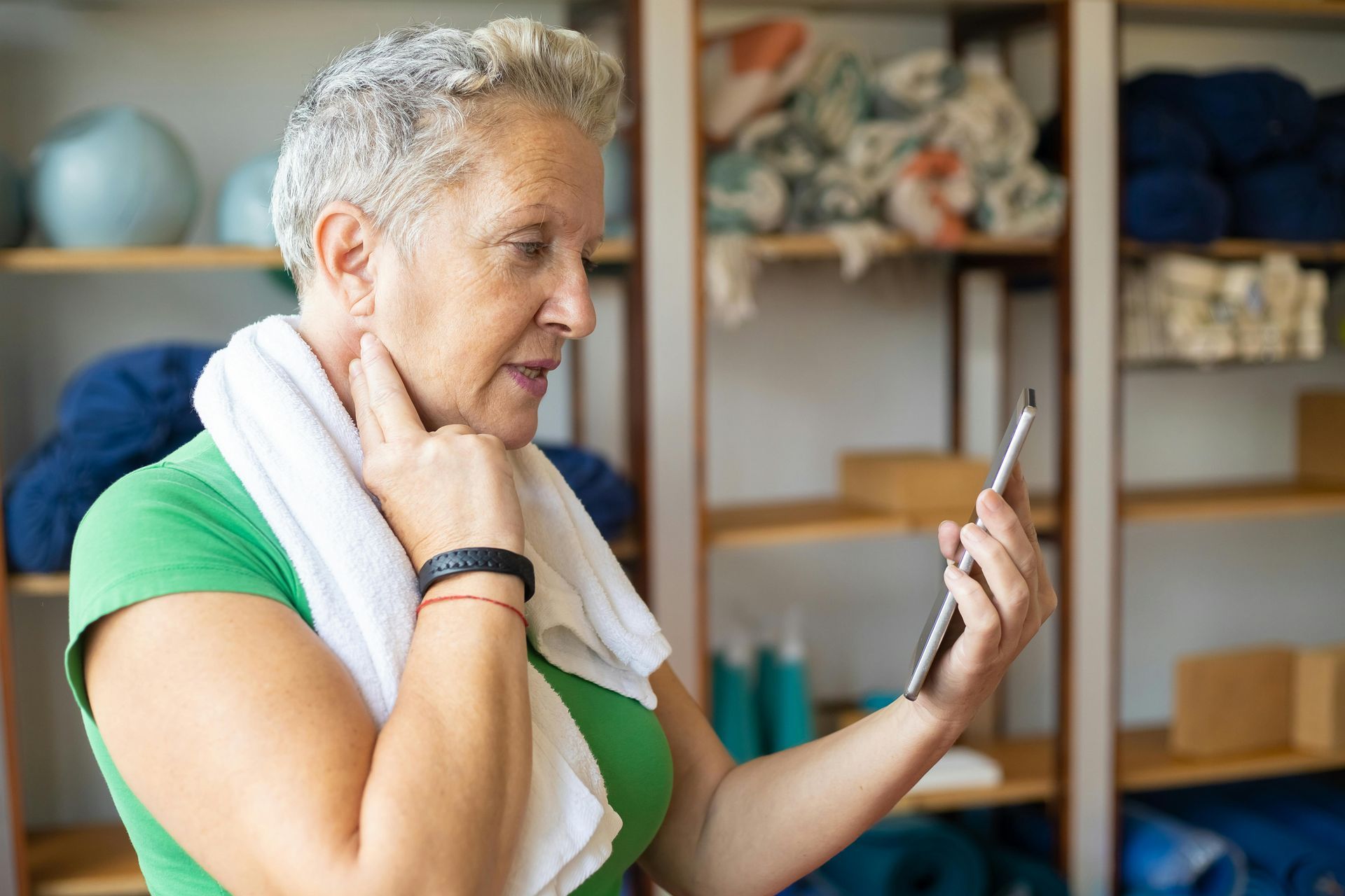 woman using a digital health mobile app