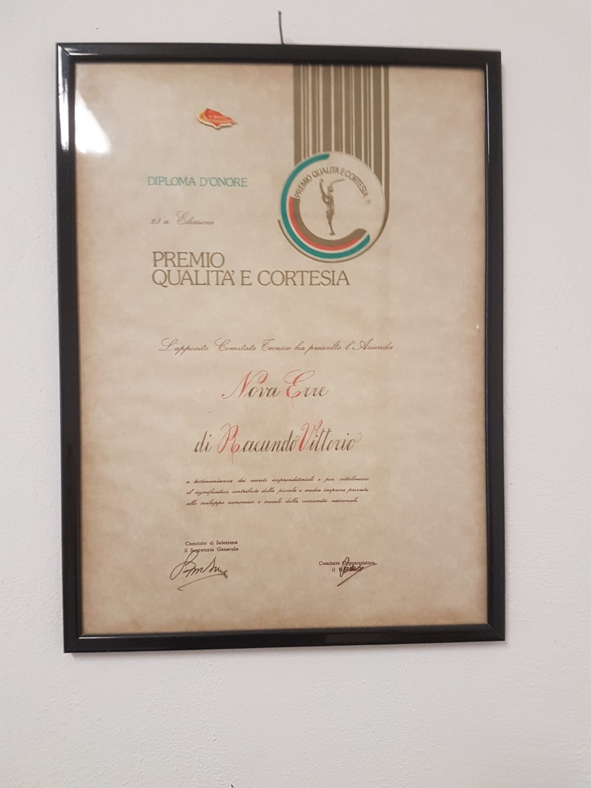 premio qualità e cortesia