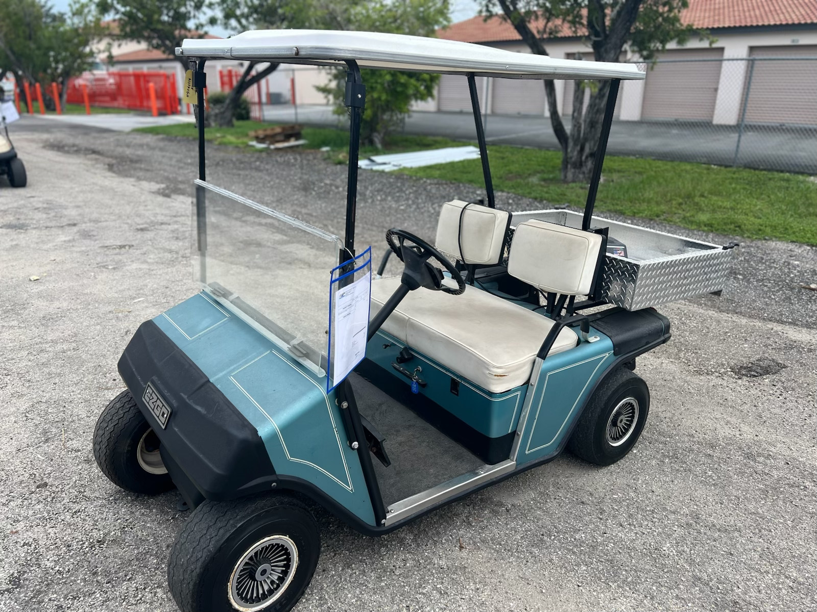 1987 EZGO Medalist Teal 2-passenger electric golf cart | Hole In One Golf Carts, Cape Coral, FL