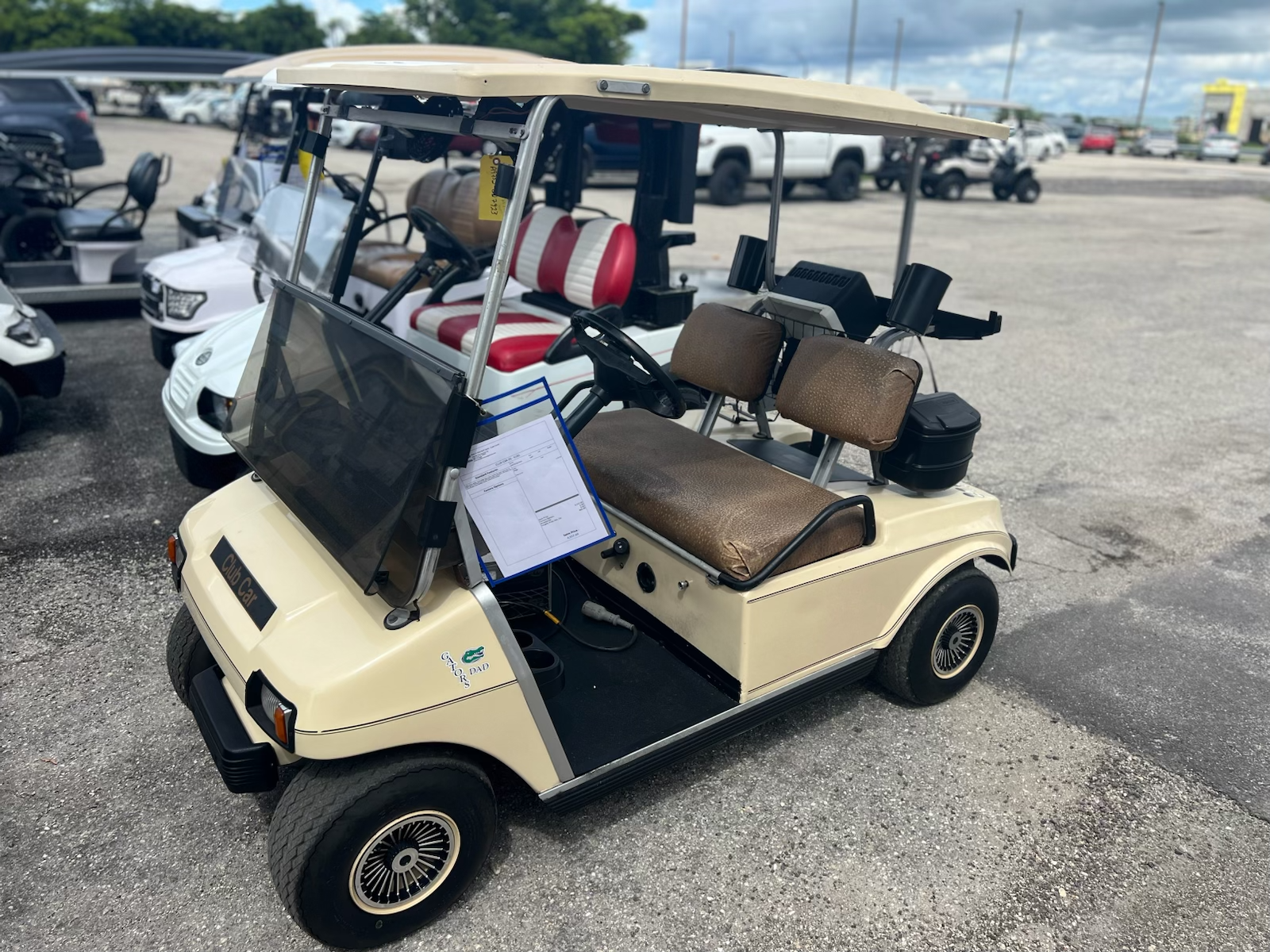 1997 Club Car DS Beige 2-passenger electric golf cart | Hole In One Golf Carts, Cape Coral, FL