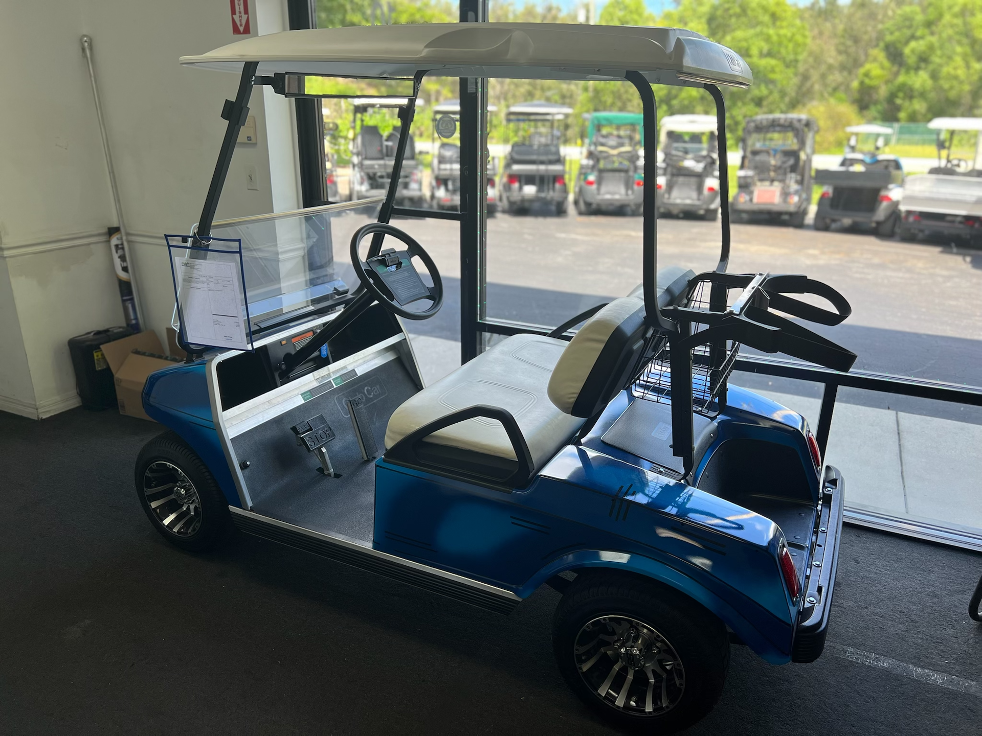 2005 Club Car DS Blue 2-passenger electric golf cart | Hole In One Golf Carts, Naples, FL