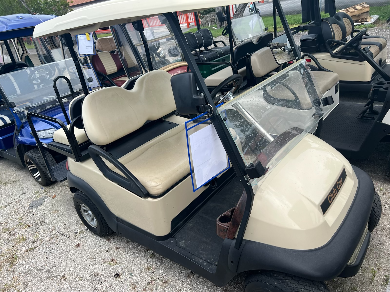 2012 Club Car Precedent Beige 4-passenger electric golf cart | Hole In One Golf Carts, Cape Coral, FL