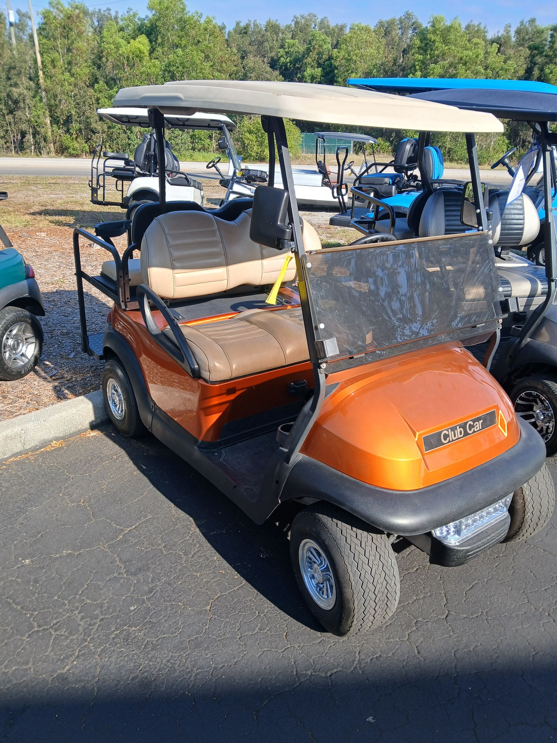 2017 Club Car Precedent 4-passenger golf cart in Burnt Orange | Hole In One Golf Carts Naples, FL