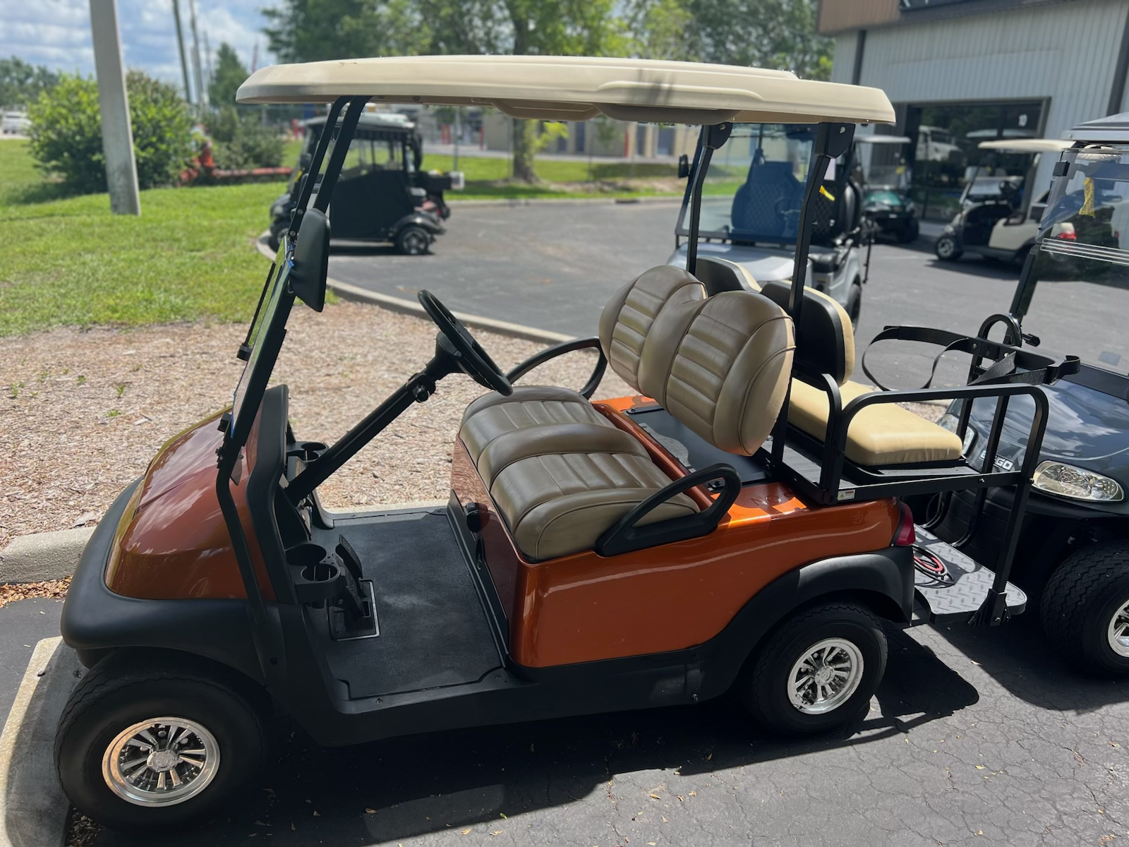 2017 Club Car Precedent Burnt Orange 4-passenger electric golf cart | Hole In One Golf Carts, Naples, FL