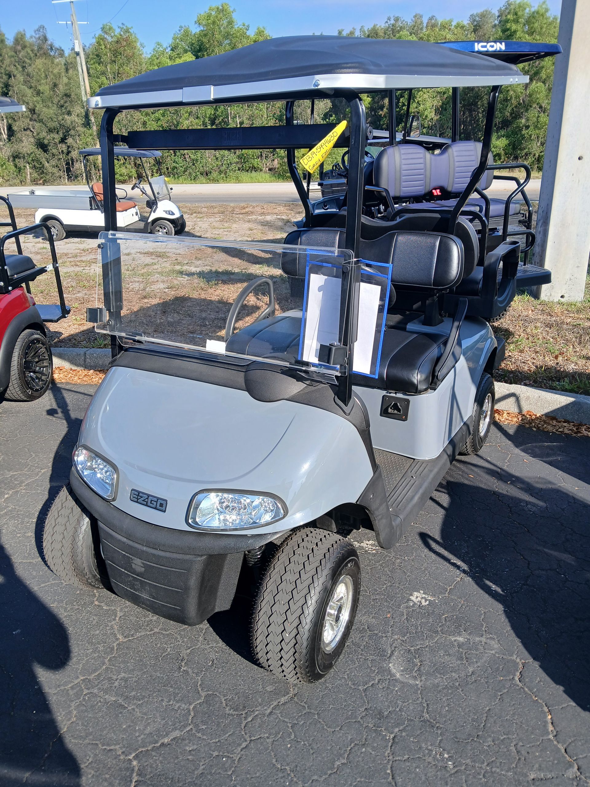 2019 EZGO RXV Grey 4-passenger golf cart | Hole In One Golf Carts Naples, FL