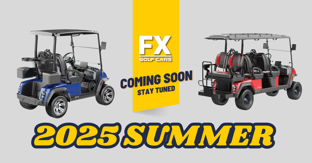 FX GOLF CARS 2- and 6-passenger golf carts coming Summer 2025 | Hole In One Golf Carts Naples, FL