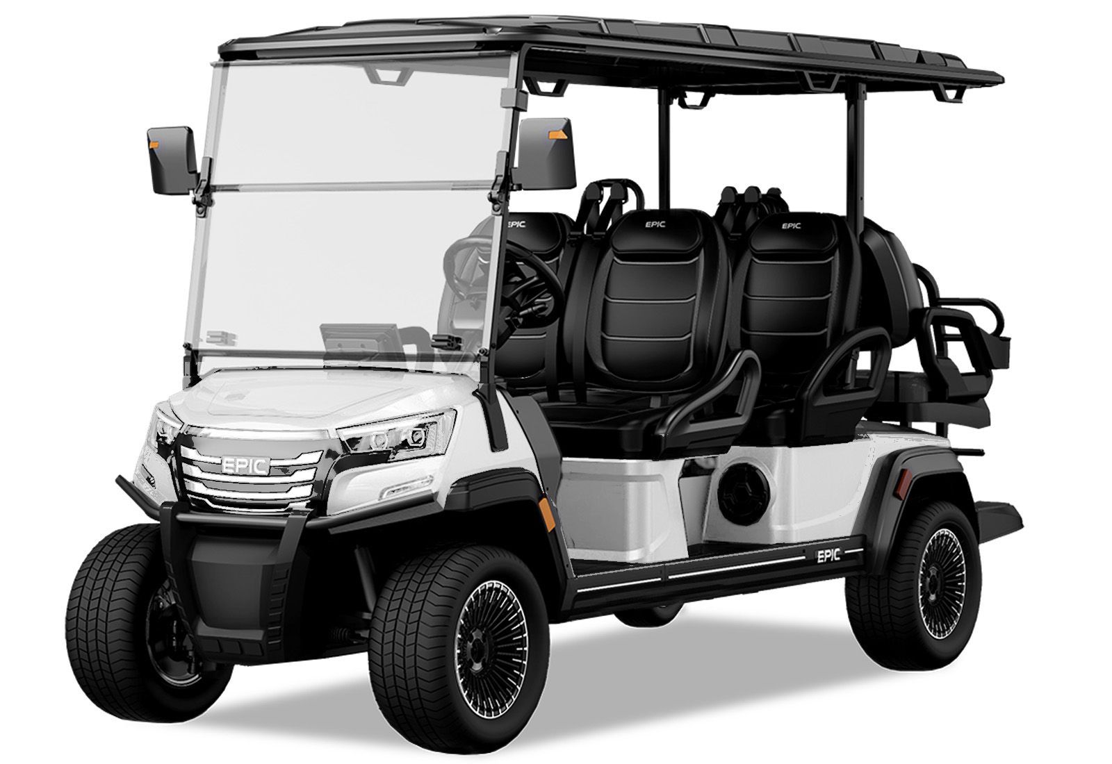 FX60 in Metallic Pearl White 6-passenger golf cart | Hole In One Golf Carts Naples, FL