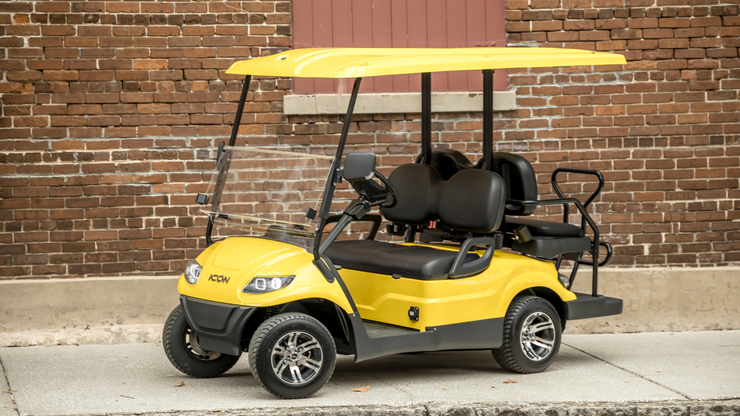 Yellow 4-seater ICON Golf Cart