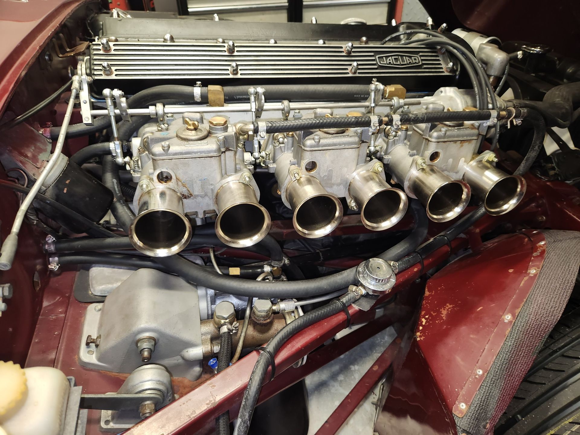 A Close Up of A Red Car with Carburettors— Aitkenvale Auto & Dyno in Aitkenvale, QLD
