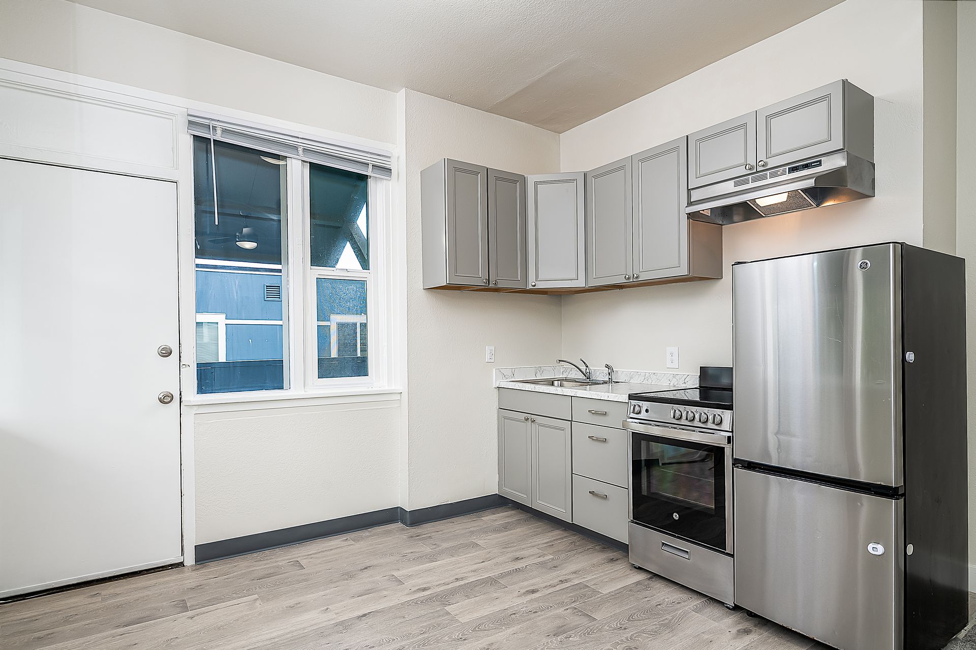 Photo of a kitchen with contemporary appliances