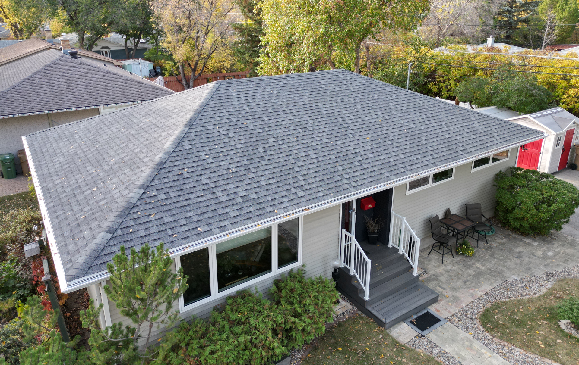 Asphalt shingle roof installed by Regina roofing company, Wiebe's Roofing
