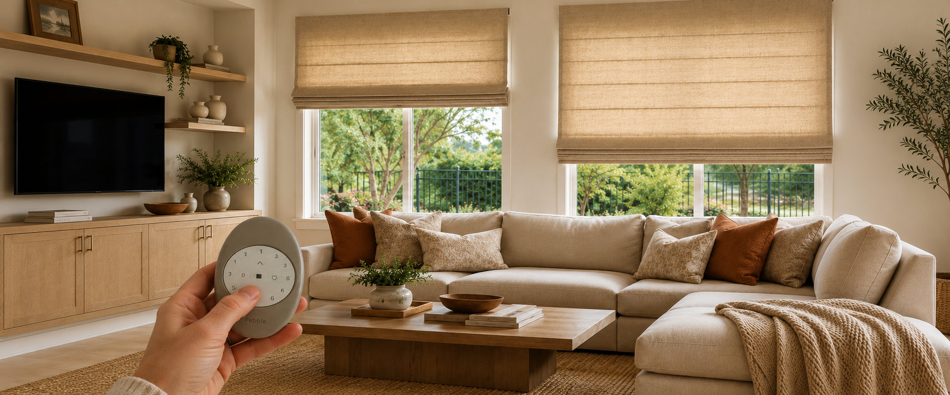 motorized roman shade in Scripps Ranch, CA