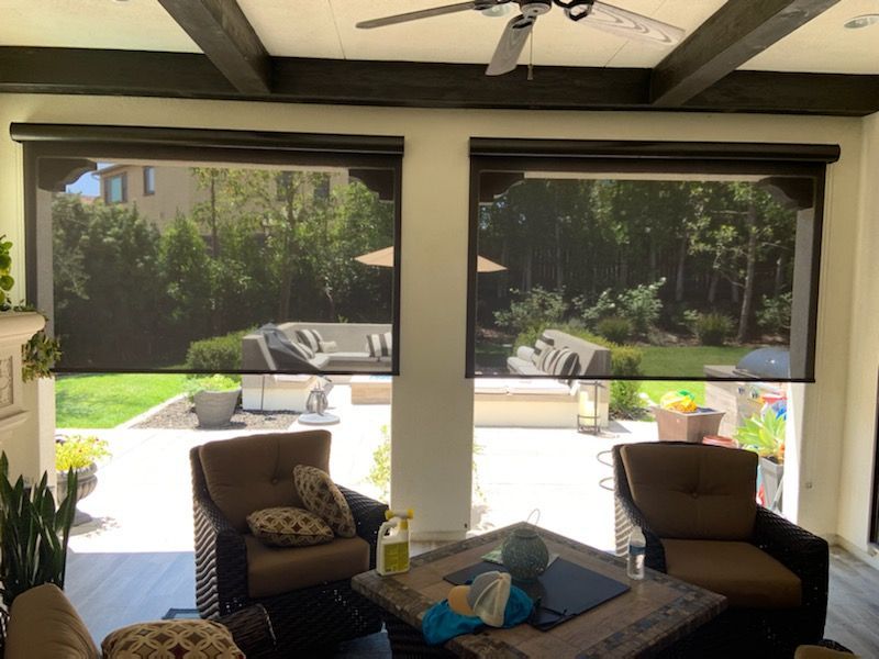 Exterior Patio Shades installed by Window Spaces in Poway, CA home.