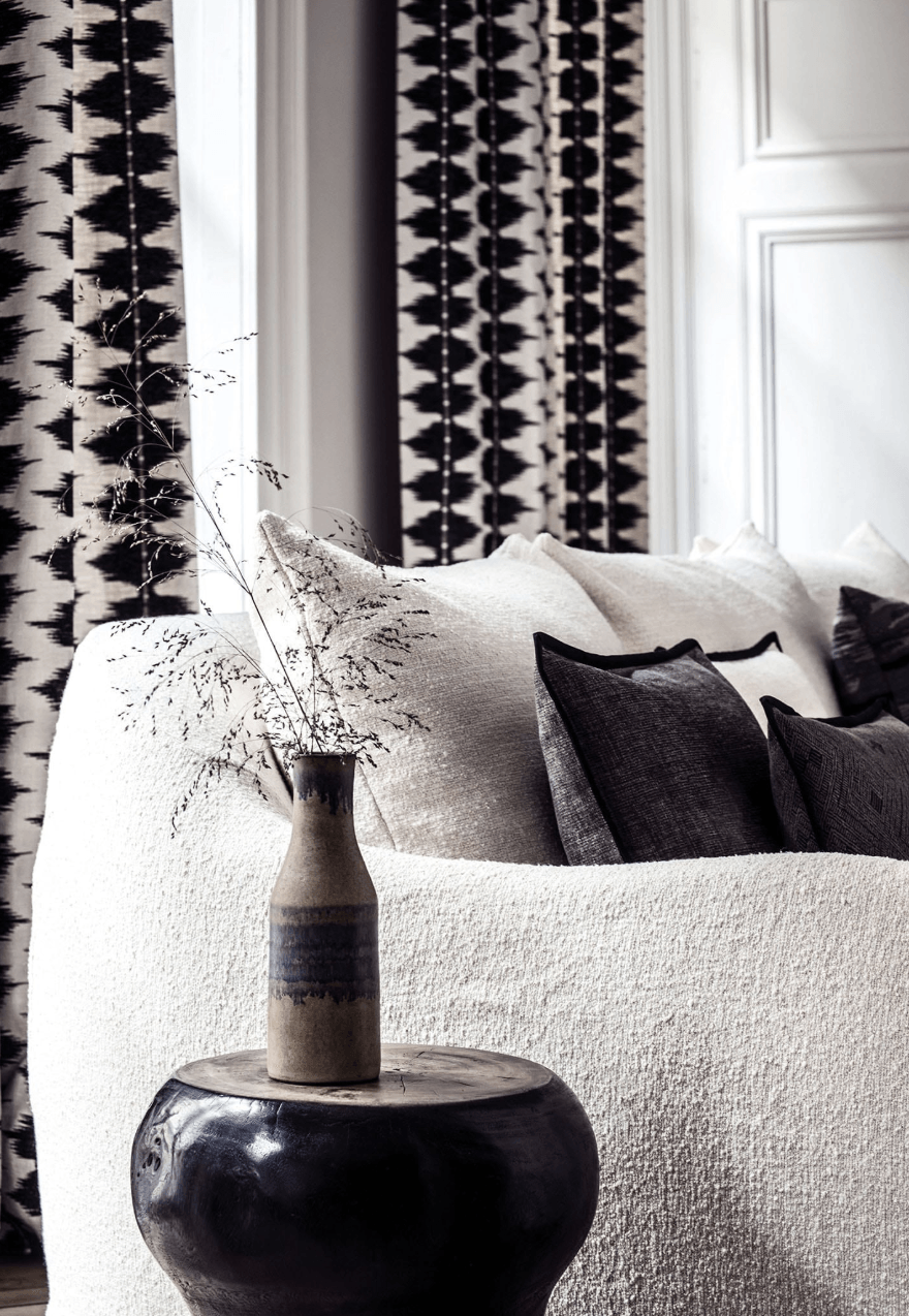 Window Spaces created luxurious window treatments with Cowtan and Tout fabrics & trimmings in San Diego, California!