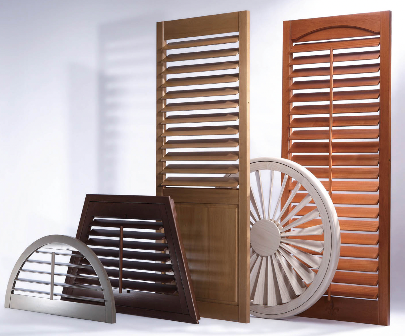 plantation shutters of many sizes and shapes