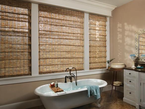 Natural Woven Shades in Bathroom