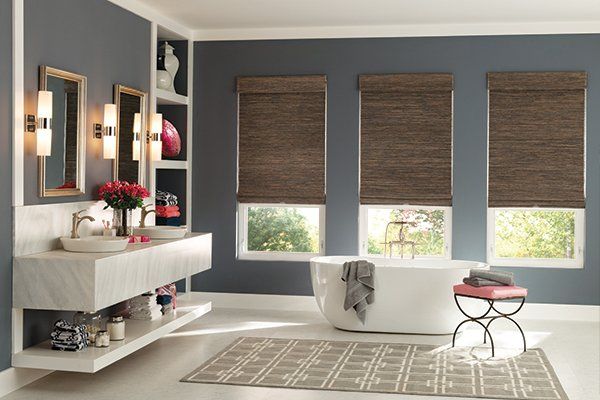 Graber Natural Woven Wood Shades  in bathroom window