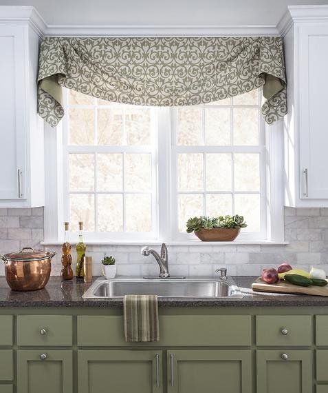 Fabric Valance in kitchen
