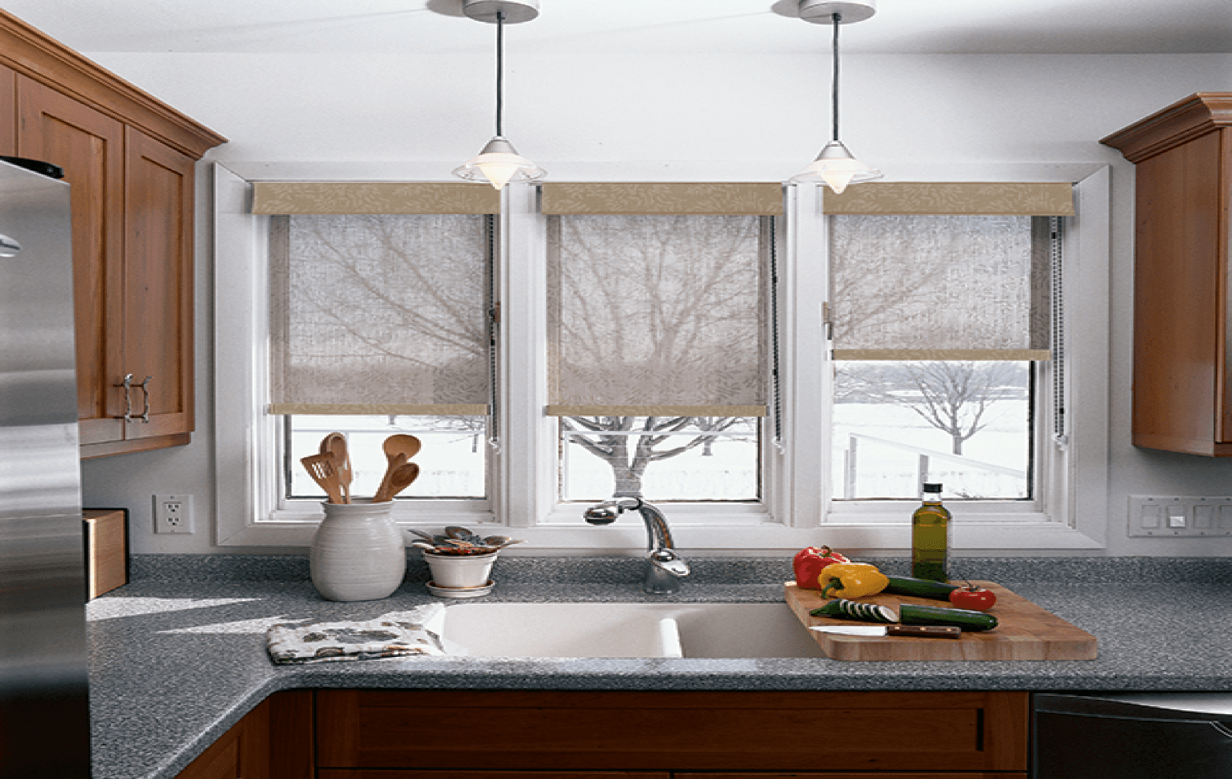 sheer shades in kitchen